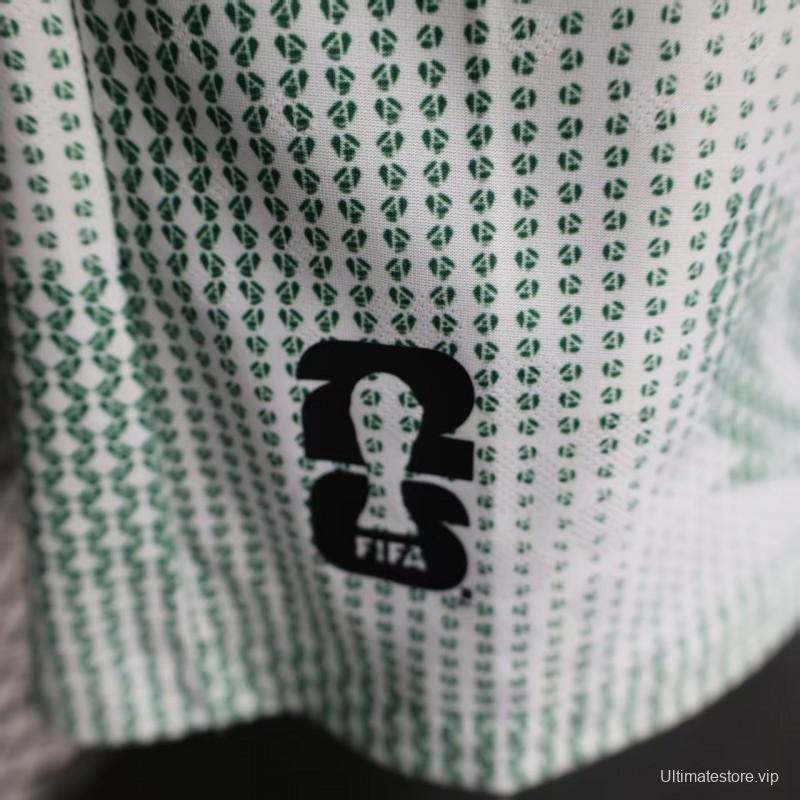 2025 Player Version  Mexico Away White with Halftone Dot Pattern World Cup Commemorative Jersey