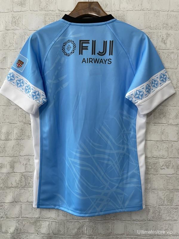 2026 Fiji Flying Fijians Sky Blue with Indigenous Patterns Jersey