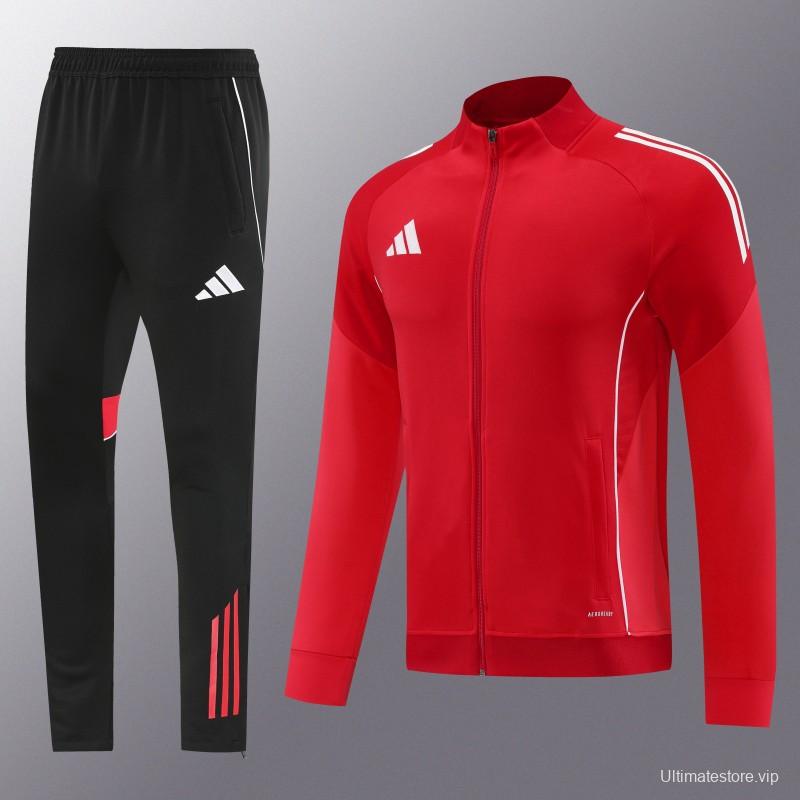2025 Adidas Red Full Zipper Jacket+Long Pants