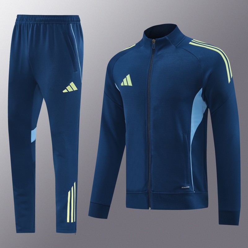 2025 Adidas Azure Blue Full Zipper Jacket+Long Pants