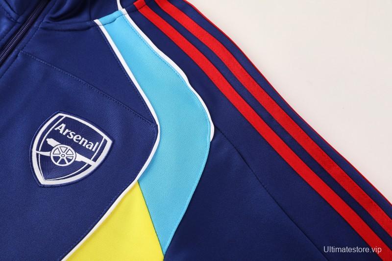 25/26 Arsenal FC Royal Blue Full zipper Jacket Tracksuit+ long pants