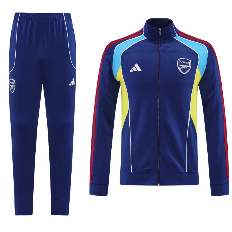 25/26 Arsenal FC Royal Blue Full zipper Jacket Tracksuit+ long pants