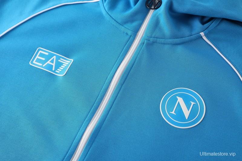 25/26  Napoli Sky Blue  Full zipper Jacket Tracksuit+ long pants