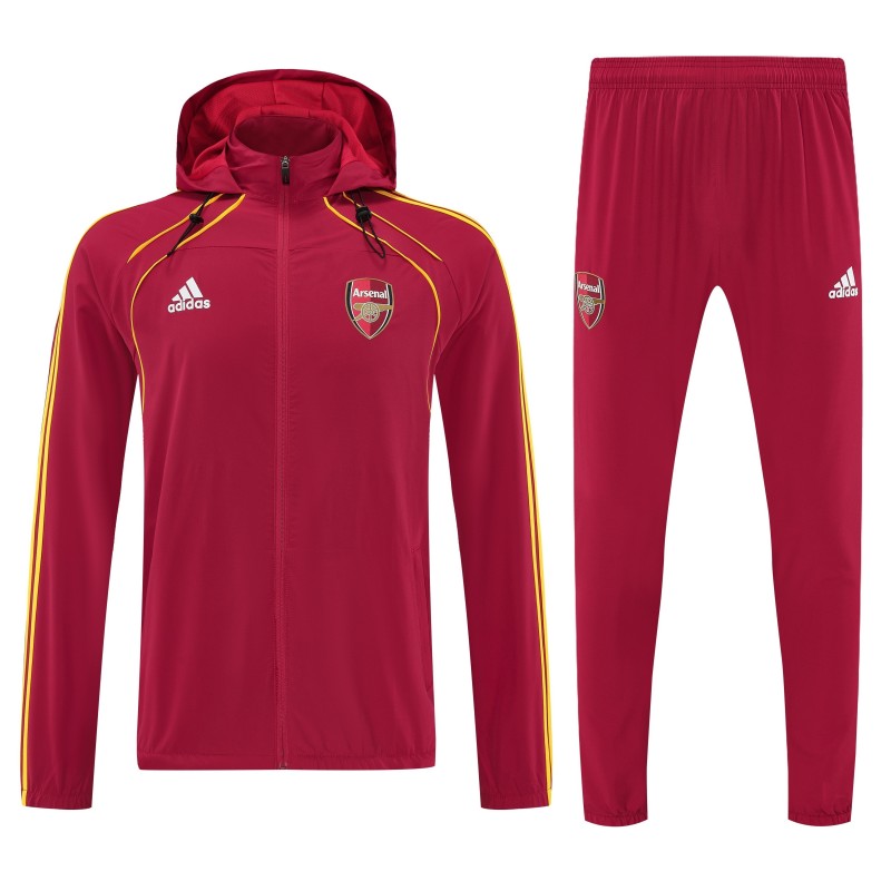 25/26  Arsenal  Red Full zipper Jacket Tracksuit+ long pants