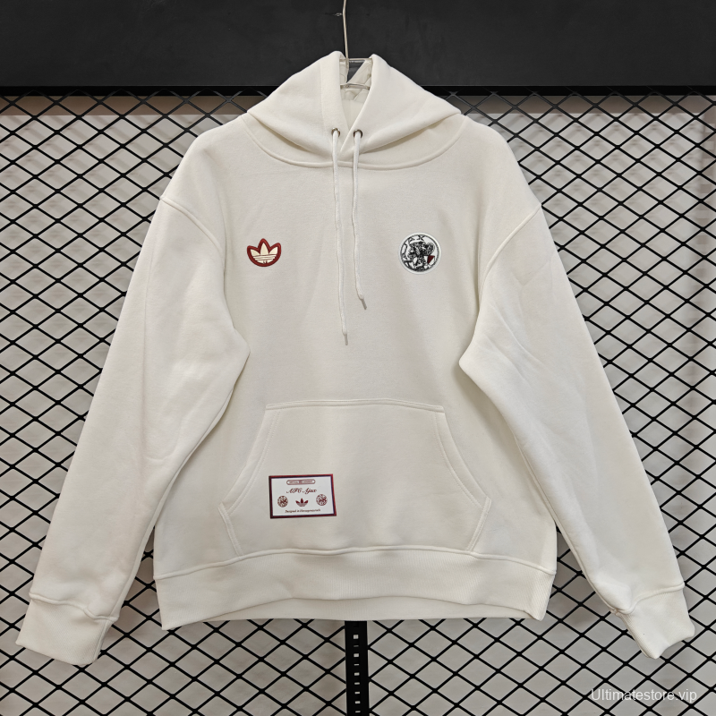 25/26 Ajax Embroidered Logo Hoodie 9 Colors