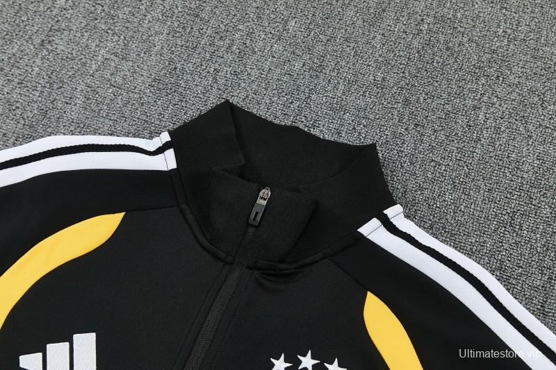 26/27 Germany  Black Full Zipper Jacket Tracksuit + Long Pants