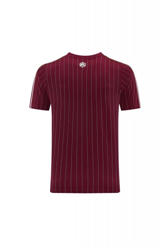 26/27  Arsenal  Maroon Pinstripe Short Sleeve+Soccer Shorts