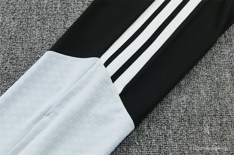 2026 Spain Black & White Half Zipper Jacket Tracksuit + Long Pants