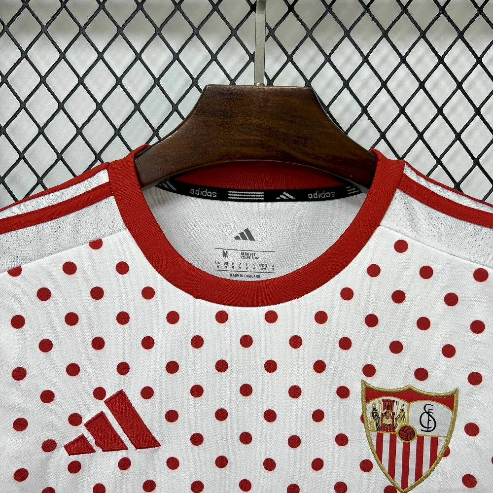 2025/26 Mens Sevilla FC White Prematch T-shirt Jersey