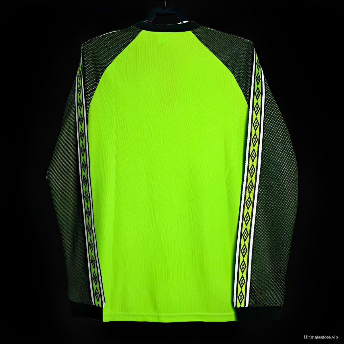 Retro 98/99 Manchester United Goalkeeper Green Long Sleeve Jeresy