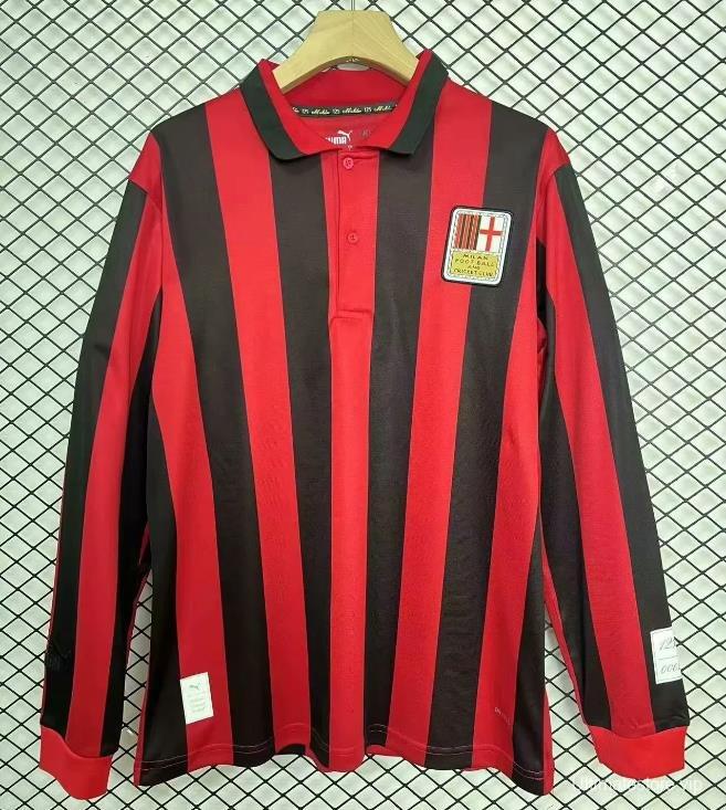 Limited Version 24/25 AC Milan Home 125Th Anniversary Long Sleeve Jersey