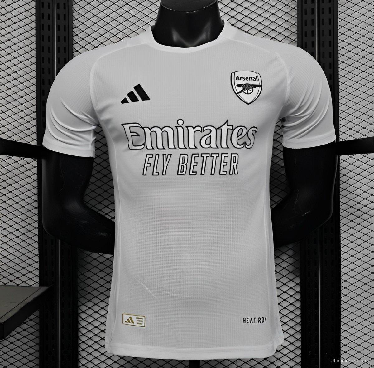 Player Version 25/26 Arsenal White with Emirates Sponsor Jersey