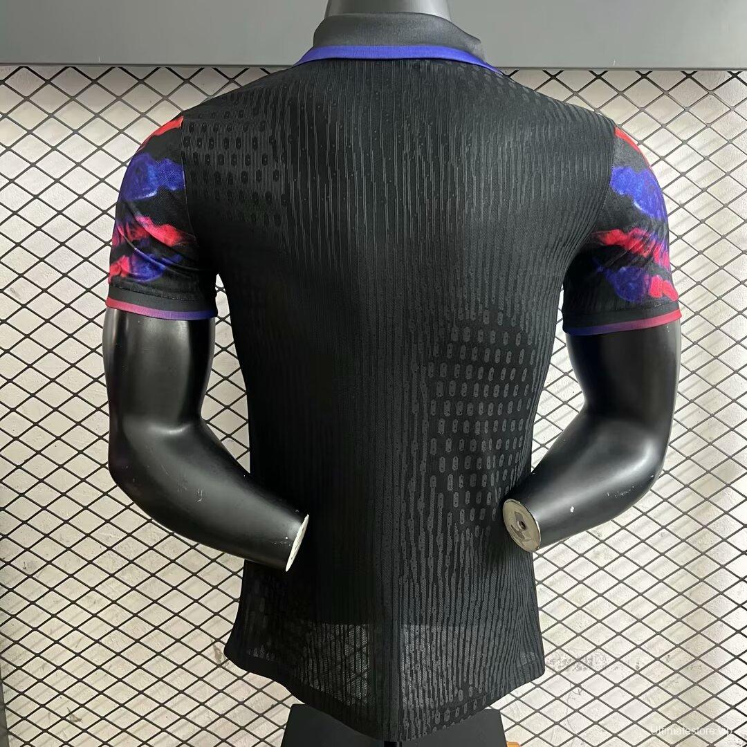Player Version 25/26 FC Barcelona Black with Red & Blue Fracture Design Jersey