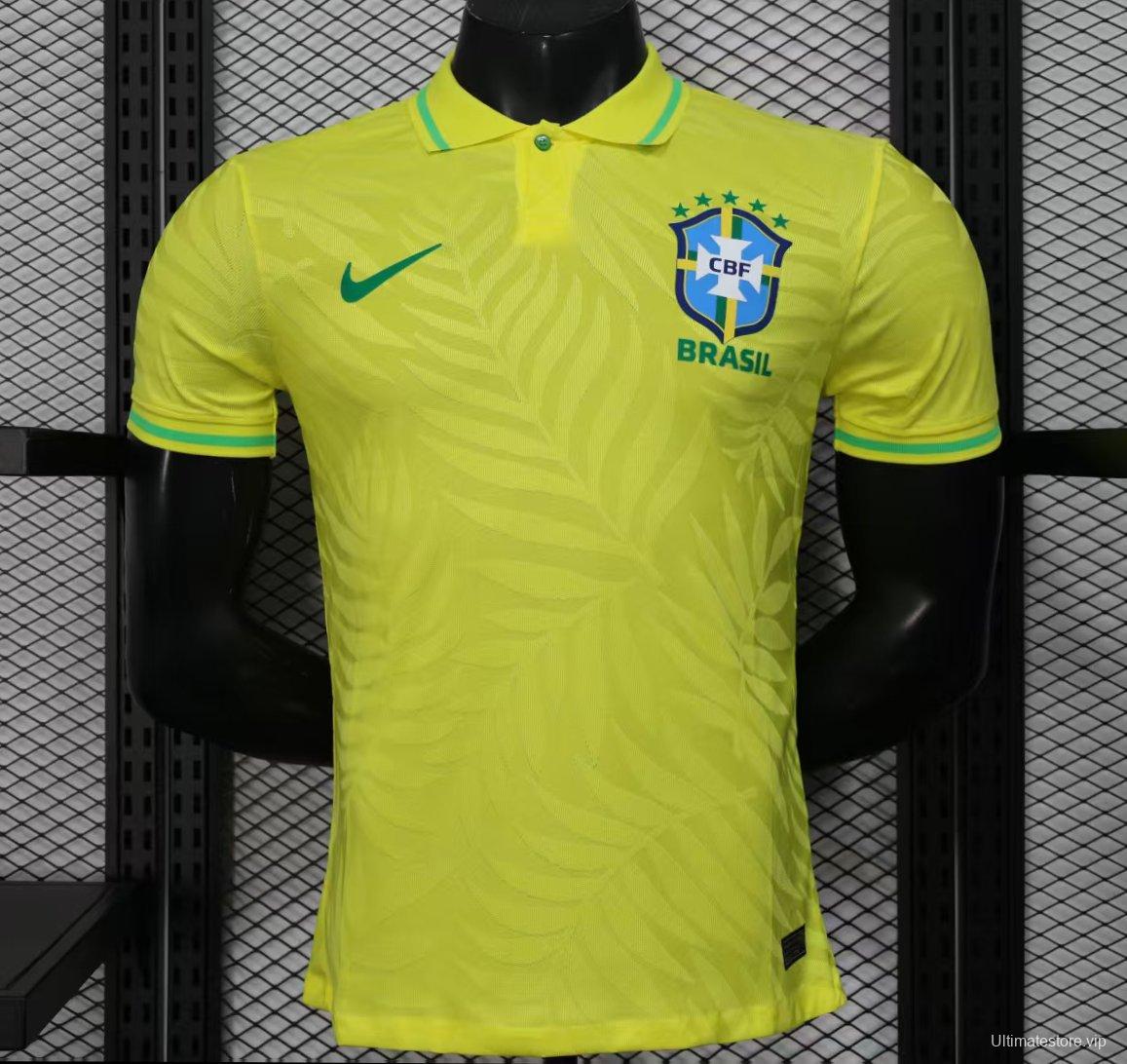 Player Version 2025 Brazil Home Yellow Classic Jersey