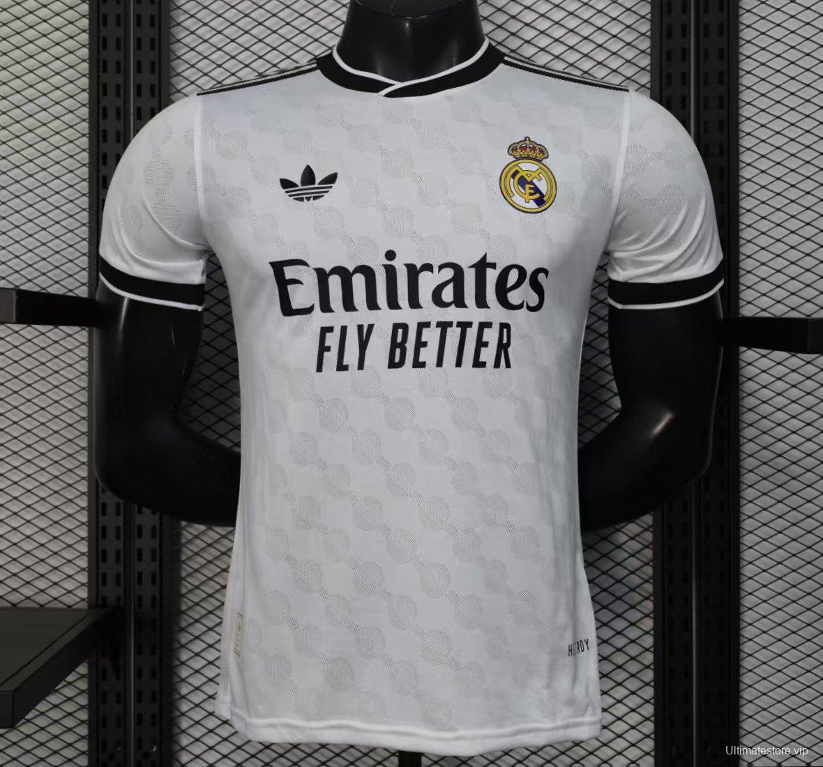 Player Version 25/26 Real Madrid White with Geometric Pattern Jersey