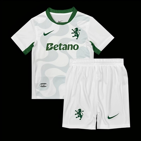 25/26 Kids Sporting Lisbon Away WHITE Jersey