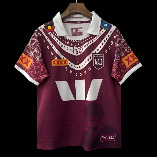 2026 Queensland Maroons Maroon with Indigenous Cultural Pattern Jersey
