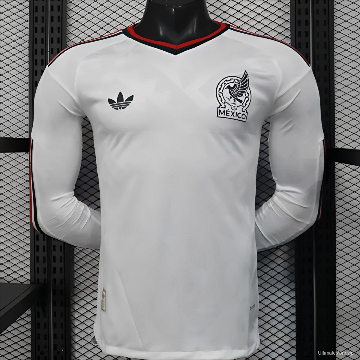 Player Version 2026 Mexico Away White Long Sleeve Jersey