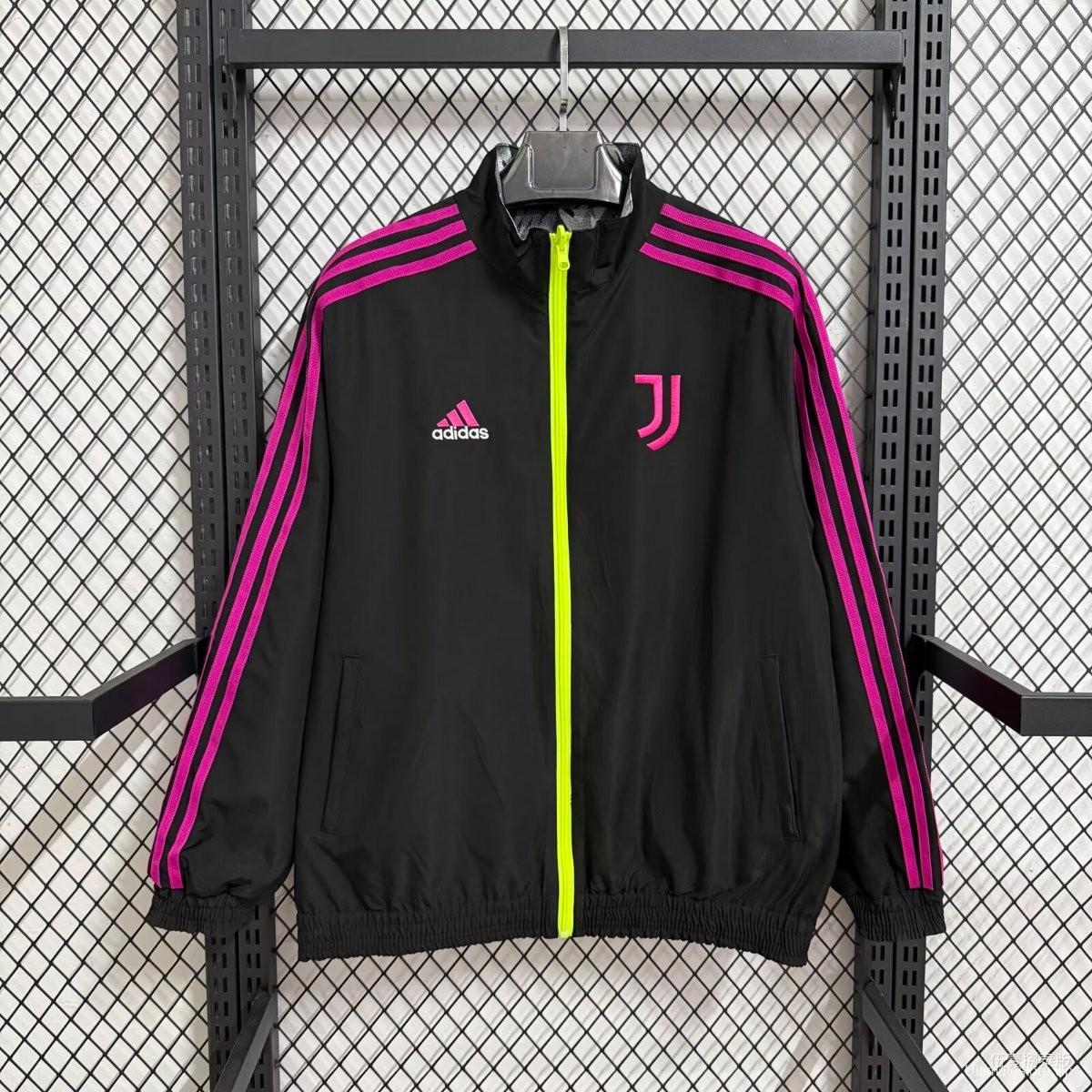 25/26 Juventus Black/Purple Full Zipper Windbreaker