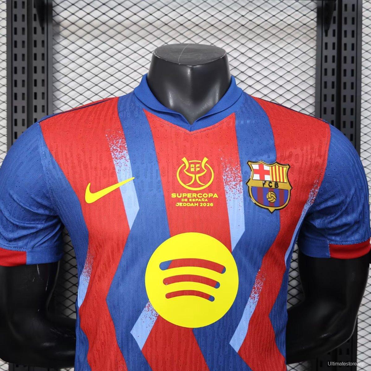Player Version 25/26 Barcelona Forth Jersey With Supercopa Sponsor