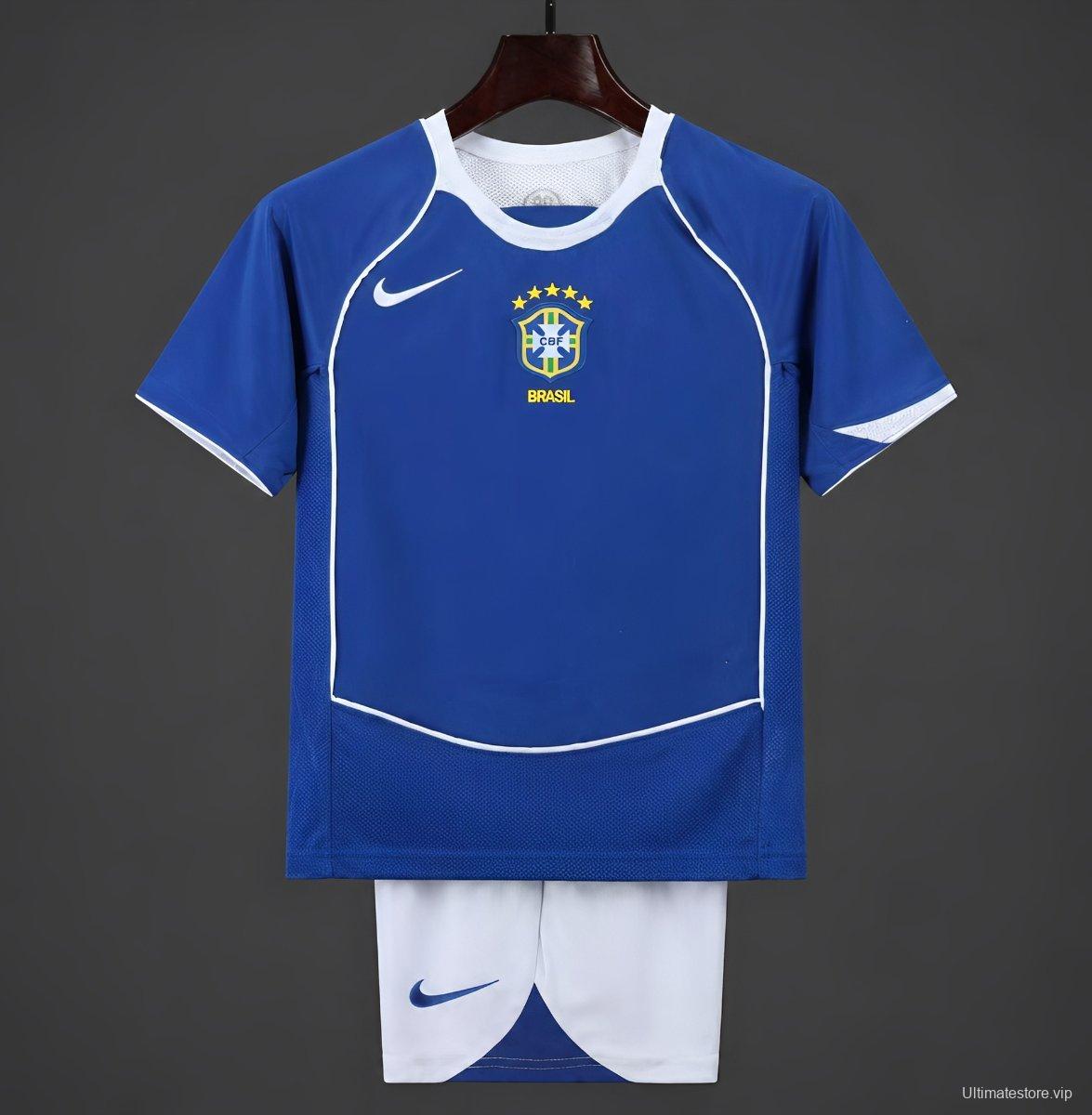 Retro 2004 Kids Brazil Away Jersey