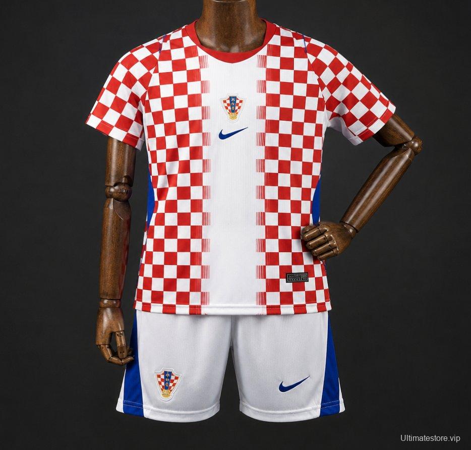 2026 Kids Croatia World Cup Home Kit
