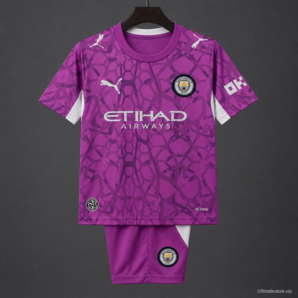 26/27 Kids Manchester City Goalkeeper Electric Orchid Jersey