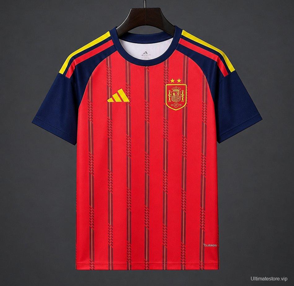 2 Star 2026 Spain Home Jersey With Champion Patch