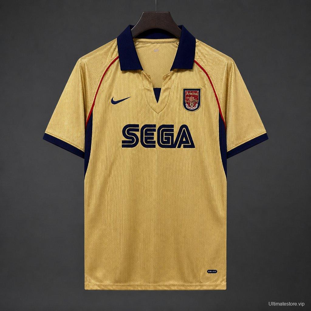 26/27 Arsenal Vintage 2001/02 Remake Gold Away Jersey
