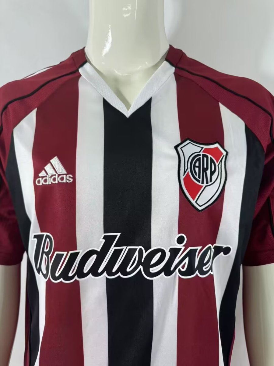 Retro 05/06 River Plate Away Maroon Stripes Jersey