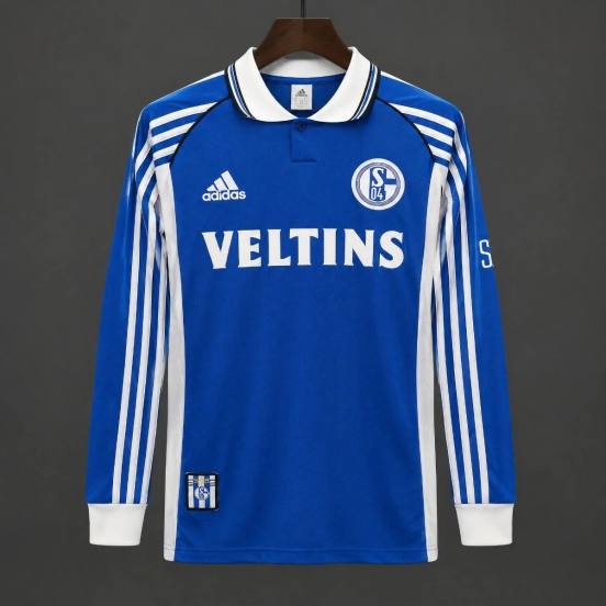 Retro 98/00 Schalke 04 Home Long Sleeve Jersey